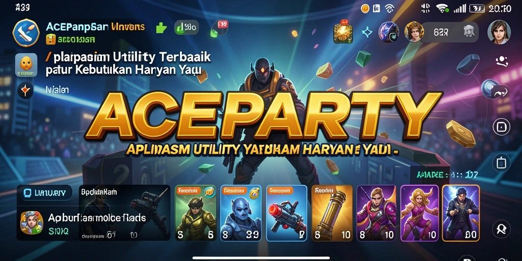 Tampilan screenshot ACEPARTY menunjukkan antarmuka yang user-friendly dan fitur praktis.