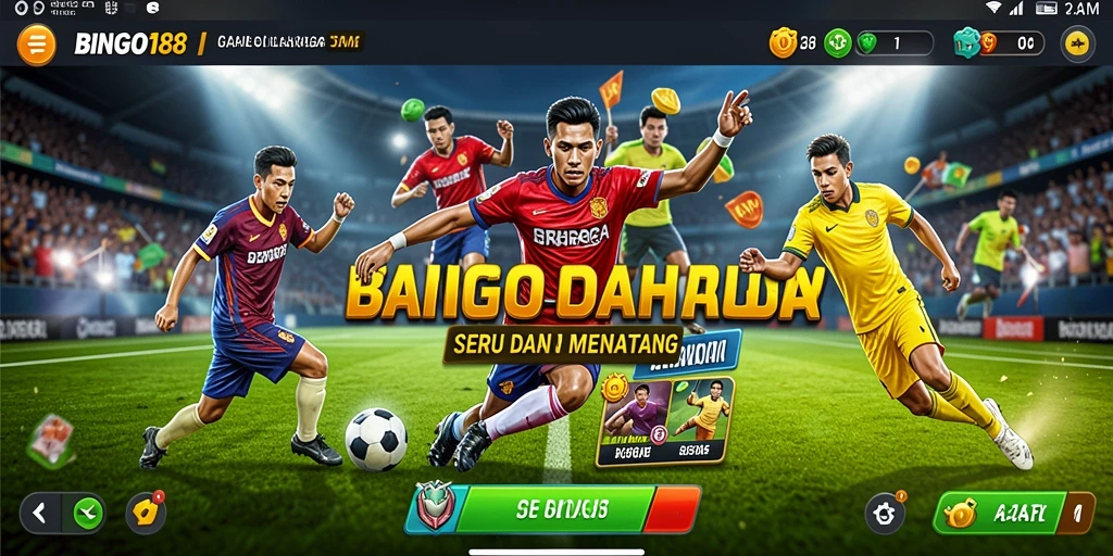 Screenshot tampilan gameplay seru BINGO188 dengan aksi olahraga.