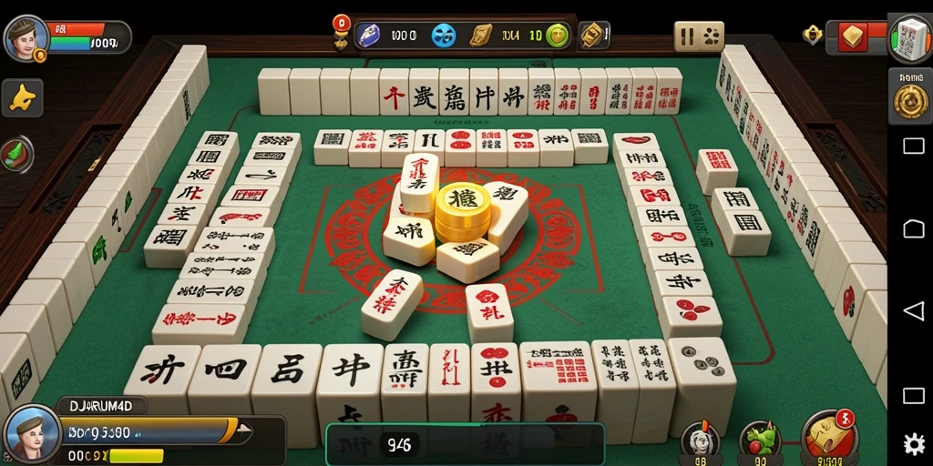 Tampilan gameplay DJARUM4D yang menarik dengan suasana Mahjong yang mendebarkan.