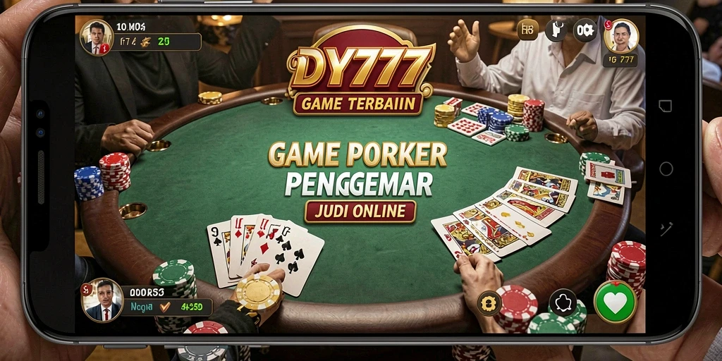 Tampilan utama gameplay poker yang mengasyikkan dalam DY777.
