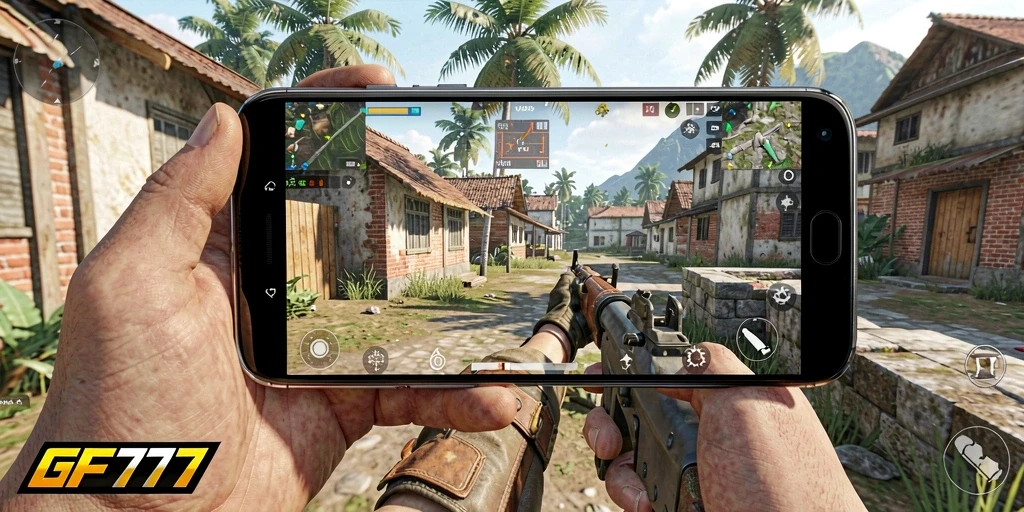 Tampilan gameplay seru dari GF777 dalam pertempuran TPS.