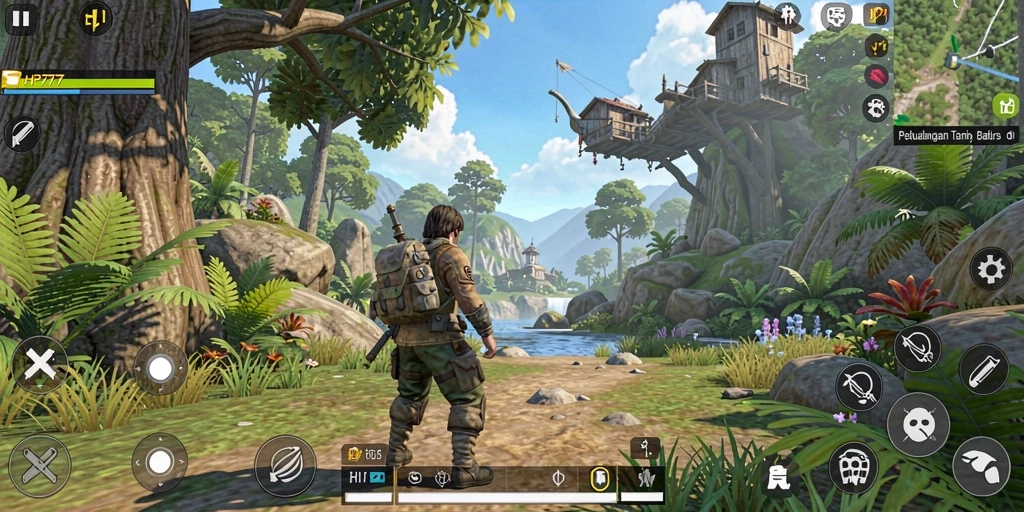 Gameplay HP777 menampilkan kebebasan di dunia terbuka.