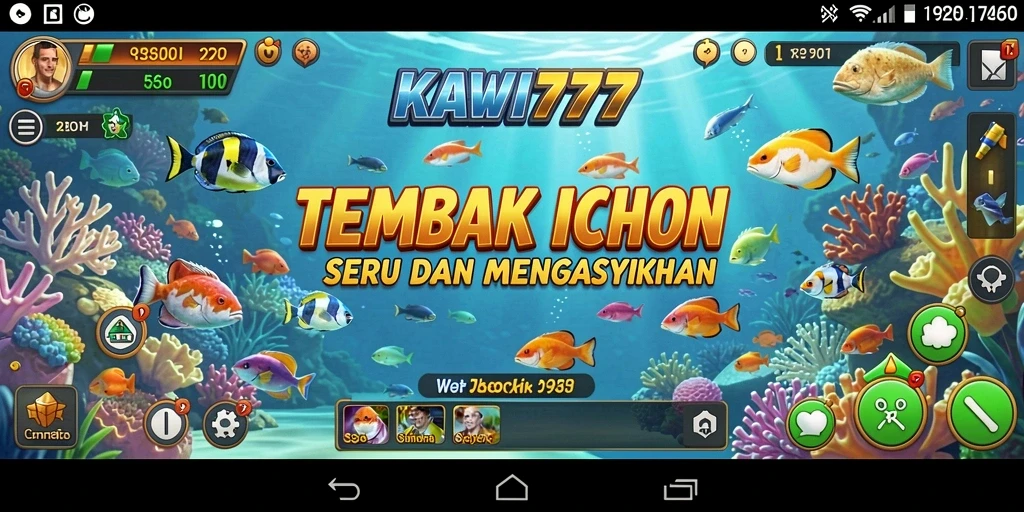 Gameplay seru dari KAWI777 yang menangkap ikan.