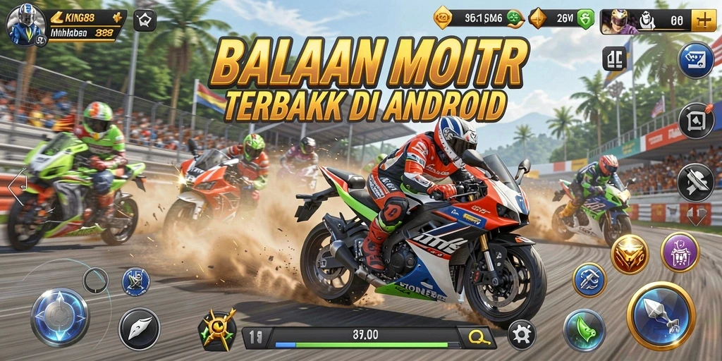 Screenshot KING88 menampilkan aksi balapan motor yang seru dan mendebarkan.