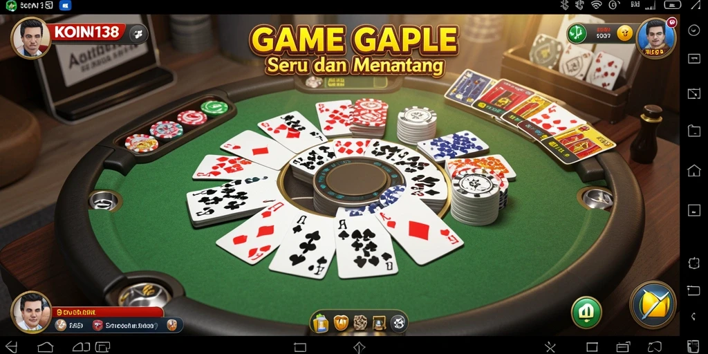 Screenshot permainan Gaple KOIN138 yang menarik dan interaktif.