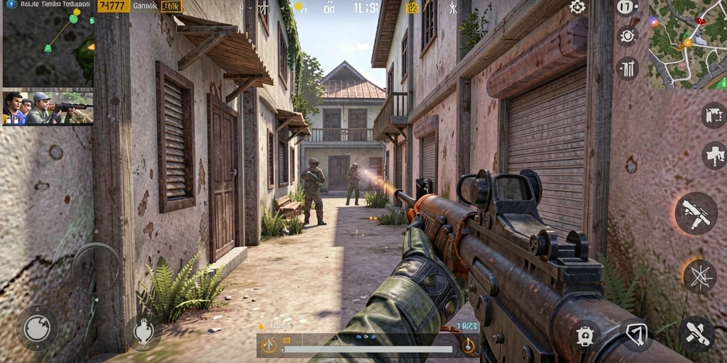 Gameplay FPS menegangkan dalam L777 yang memukau.