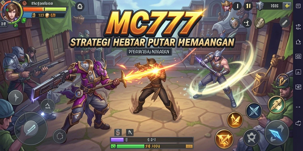 Tangkapan layar gameplay MC777 menunjukkan pertempuran strategis yang intens.