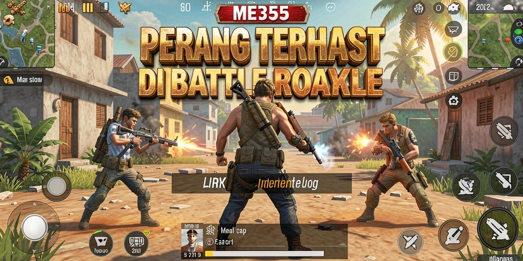 Screenshot gameplay ME355 dengan aksi Battle Royale yang mendebarkan.