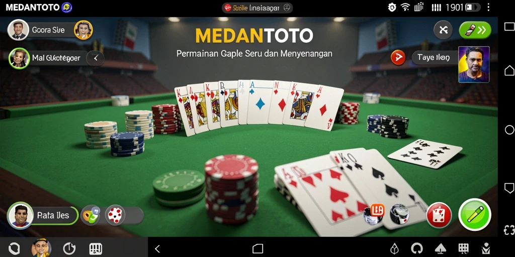 Tampilan gameplay Gaple yang seru dan interaktif di MEDANTOTO.