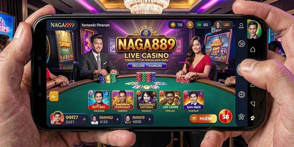 Tampilan menarik dari gameplay Live Casino NAGA889 yang mendebarkan.
