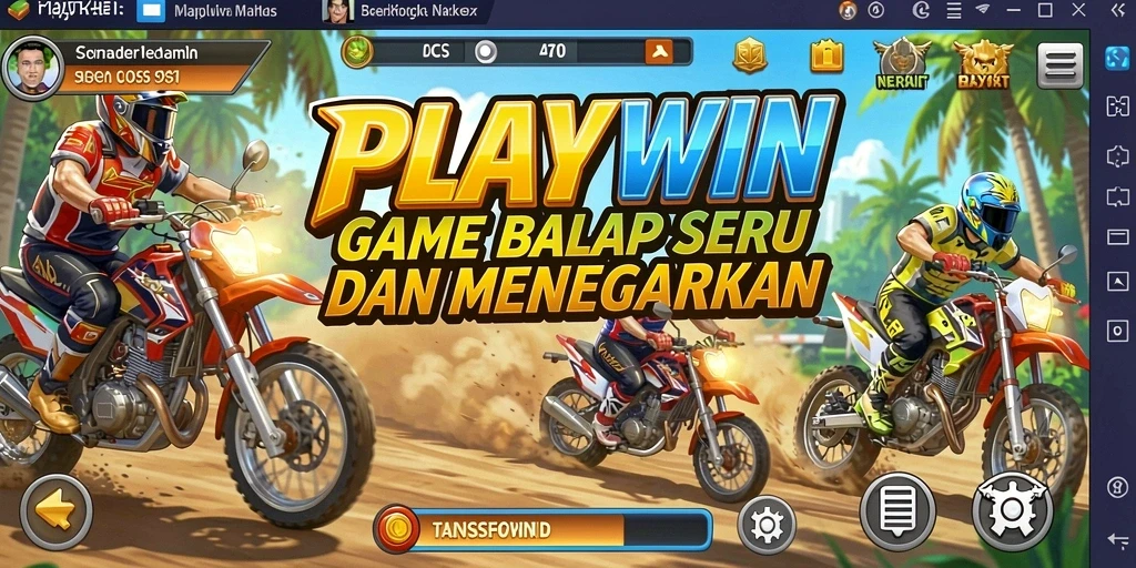 Tampilan gameplay seru dalam balapan cepat di PLAYWIN.