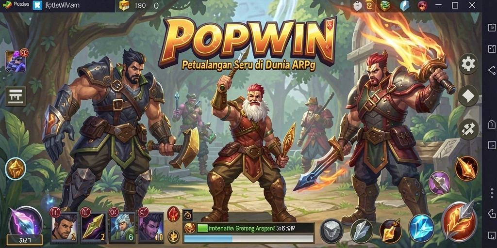 Tampilan gameplay seru dalam <strong>POPWIN</strong> dengan pertarungan yang mendebarkan.
