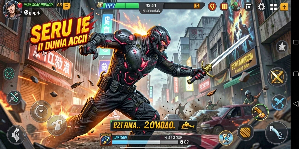 Tampilan gameplay PP7 yang mendebarkan dan penuh aksi.