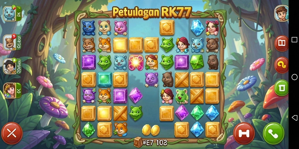Tampilan gameplay RK77 yang seru dan penuh warna.