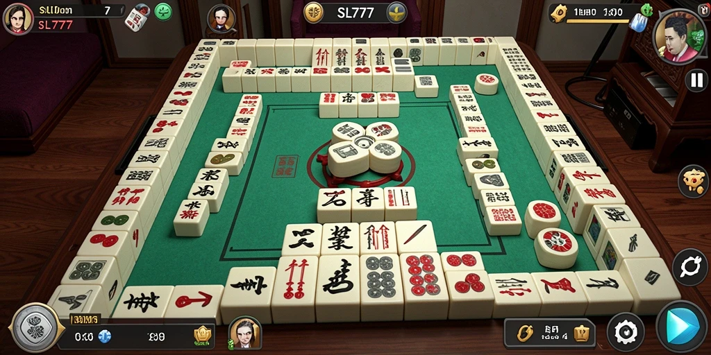 Tampilan gameplay menampilkan berbagai ubin Mahjong yang penuh warna.