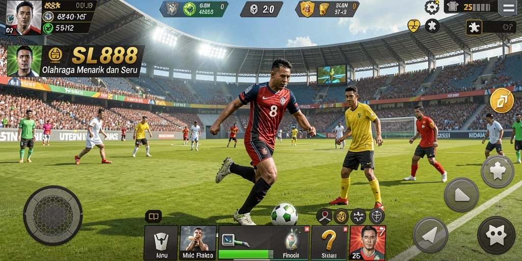 Screenshot gameplay SL888 menampilkan aksi olahraga yang seru.