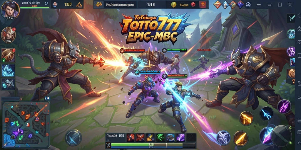 Tampilan aksi seru dalam permainan MOBA TOTO777.